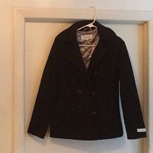 Black Size 0 Calvin Klein Wool Coat